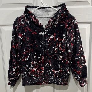 Stylish Black and Red Splatter Kids Hoodie